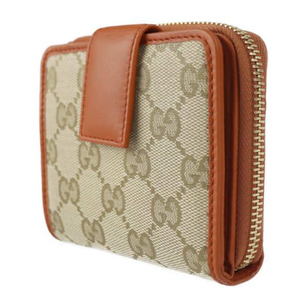 2207123002054 2 Gucci Bifold Wallet GG Leather Beige Orange Brown