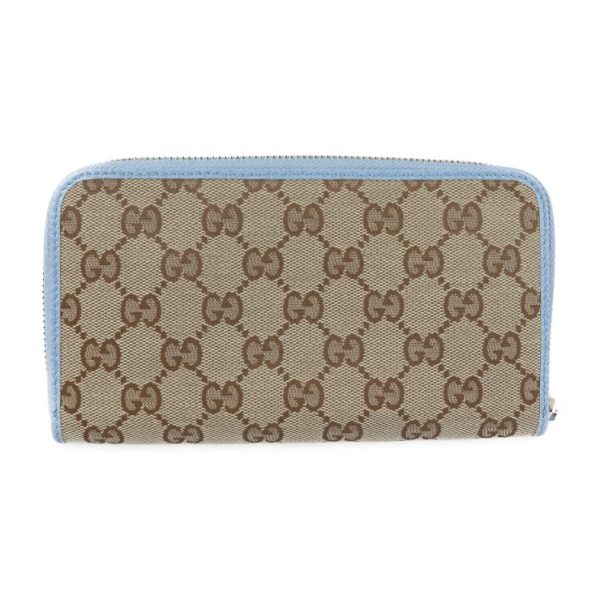 2209033010030 3 GUCCI Long Wallet GG Canvas Beige Light Blue