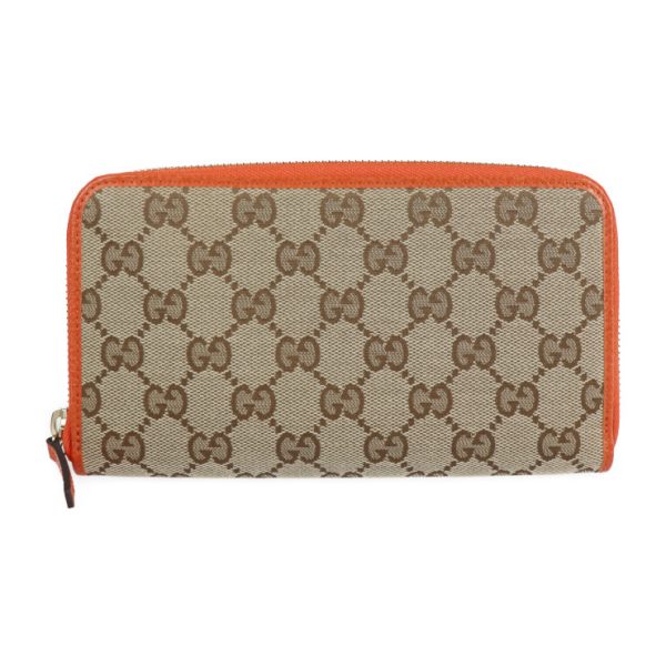 2209033010032 1 GUCCI Long Wallet GG Canvas Beige Orange