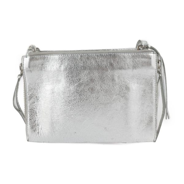 2209103008038 3 Balenciaga Paper Leather Shoulder Bag Silver