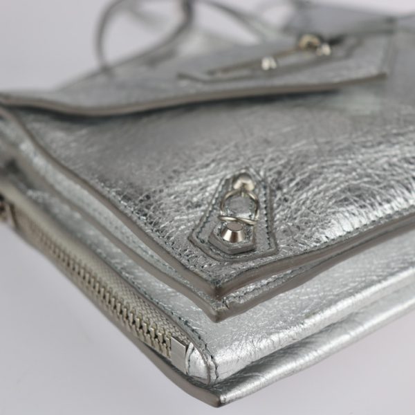 2209103008038 5 Balenciaga Paper Leather Shoulder Bag Silver