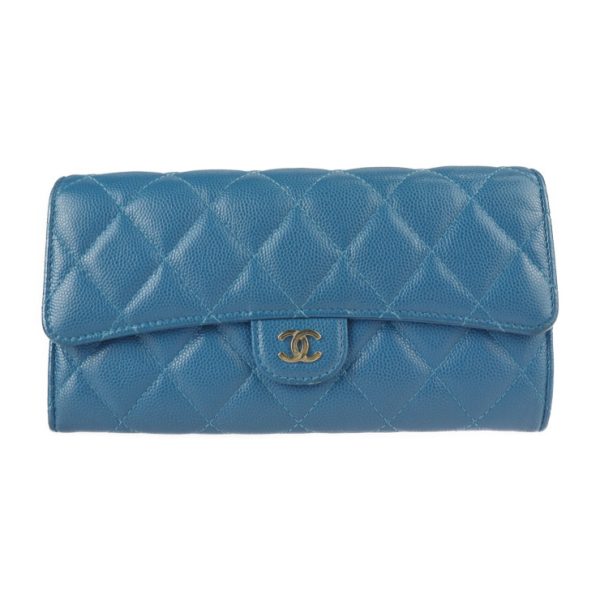 2209103008049 1 Chanel Classic Long Flap Wallet Matelasse Blue