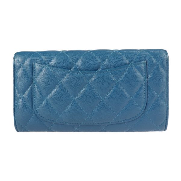 2209103008049 3 Chanel Classic Long Flap Wallet Matelasse Blue