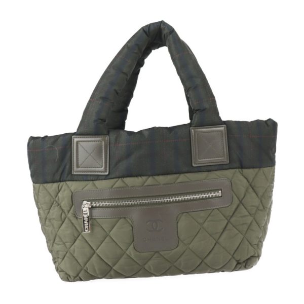 2209113010071 1 Chanel Coco Cocoon PM Handbag Nylon Olive Green