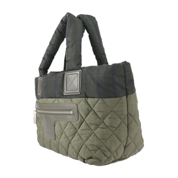 2209113010071 2 Chanel Coco Cocoon PM Handbag Nylon Olive Green