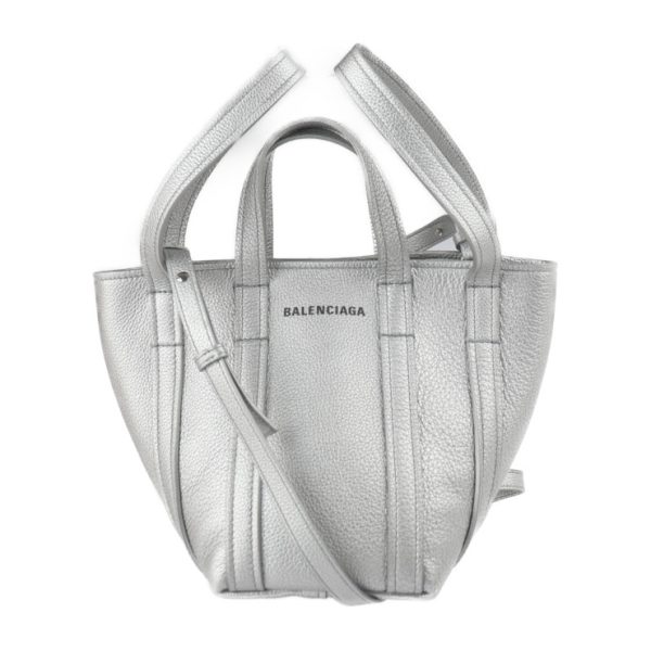 2211013010026 1 Balenciaga Everyday XS Leather Handbag Silver