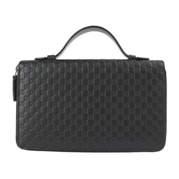 2211013010032 1 Gucci Travel Document Case Micro Guccisima Black