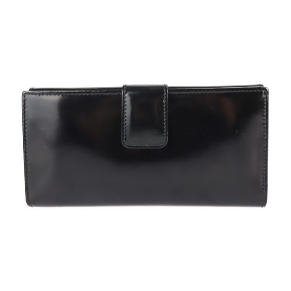 2211023001151 3 GUCCI Long Wallet Patent Calf Leather Black