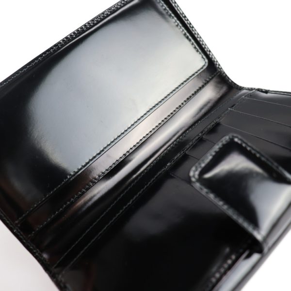 2211023001151 5 GUCCI Long Wallet Patent Calf Leather Black