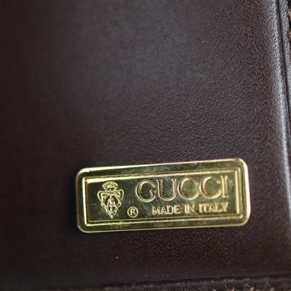 2211023001152 7 GUCCI Micro Gucci Bifold Wallet Leather PVC Brown