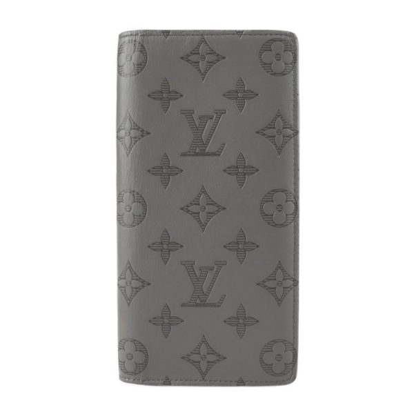 2212101001025 1 Louis Vuitton Brazza Bifold Wallet Leather Gray