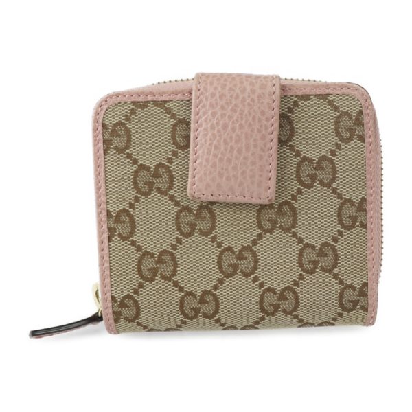 2212123007099 1 Gucci Compact Bifold Wallet Beige Brown Pink