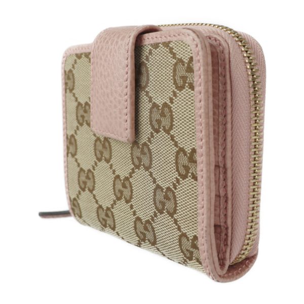 2212123007099 2 Gucci Compact Bifold Wallet Beige Brown Pink