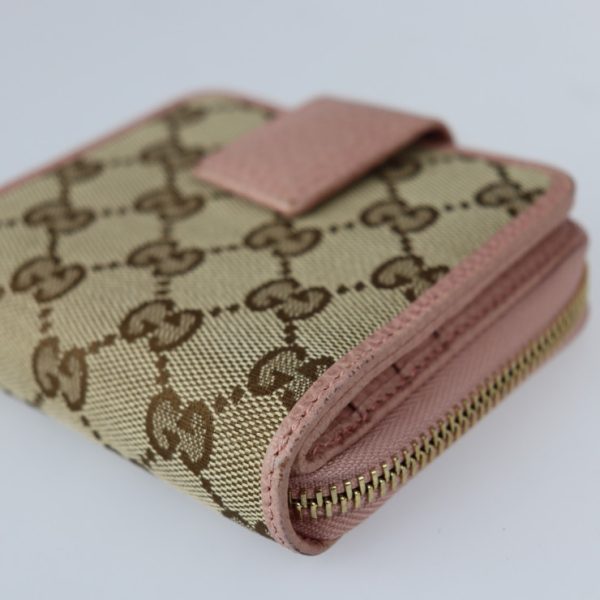 2212123007099 5 Gucci Compact Bifold Wallet Beige Brown Pink