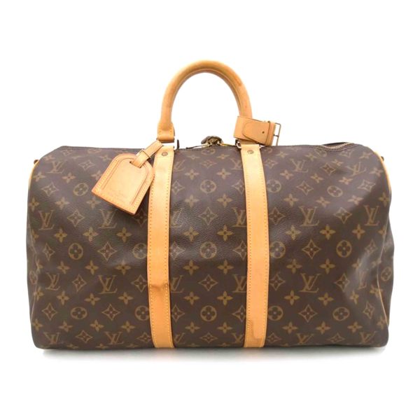 22125 1 Louis Vuitton Keepall Bandouliere Monogram Duffle Bag Brown