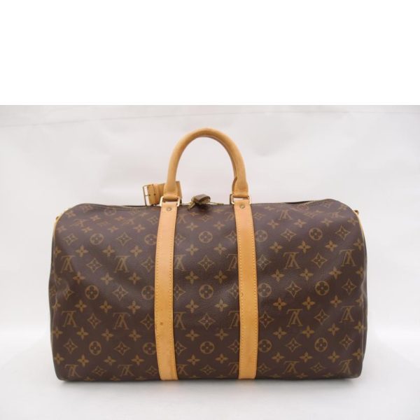 22125 2 Louis Vuitton Keepall Bandouliere Monogram Duffle Bag Brown