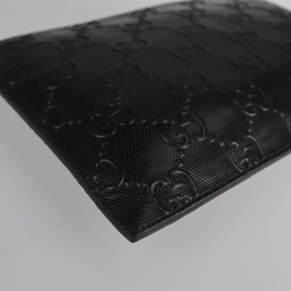 2213073010071 5 GUCCI Clutch Bag GG Embossed Leather Black