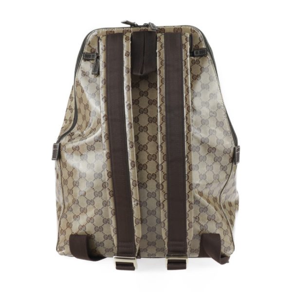 2213103007095 3 GUCCI GG Crystal Backpack PVC Coated Canvas Beige Brown