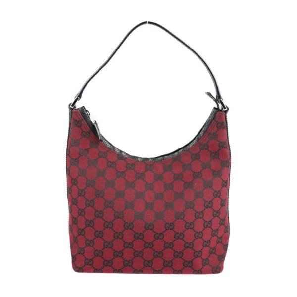 2214013001071 1 GUCCI Shoulder Bag GG Canvas Dark Red Black