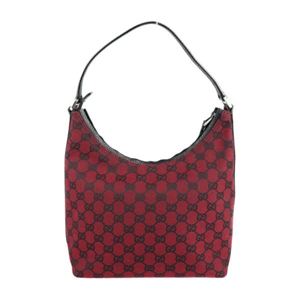 2214013001071 3 GUCCI Shoulder Bag GG Canvas Dark Red Black