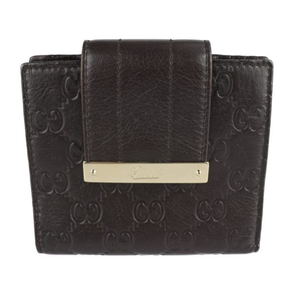 2214033007048 1 GUCCI Guccisima Bifold Wallet Leather Dark Brown