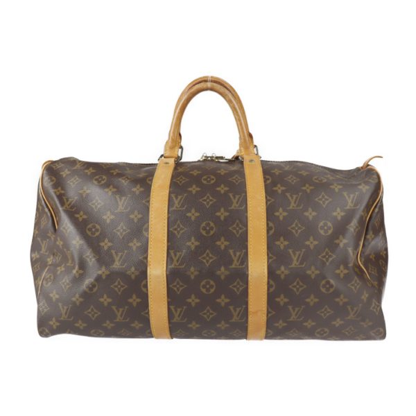 2214091001028 3 Louis Vuitton Keepall 50 Boston Bag Leather Brown