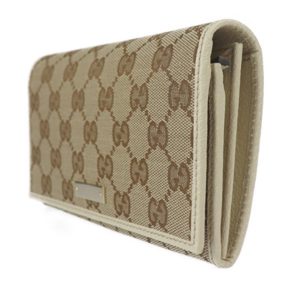 2214113007088 2 Gucci Bifold Wallet GG Canvas Leather Beige Ivory