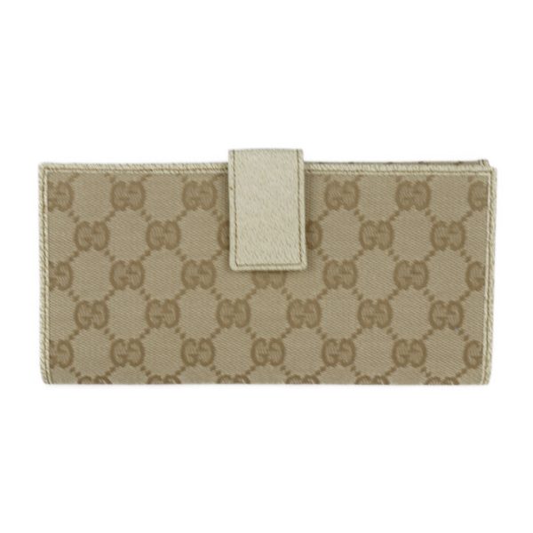 2215083007076 3 GUCCI Bifold Wallet GG Canvas Gold Beige Ivory