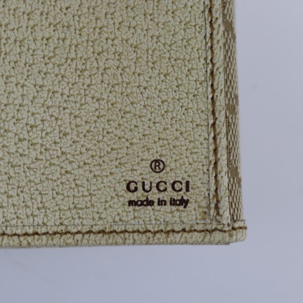 2215083007076 9 GUCCI Bifold Wallet GG Canvas Gold Beige Ivory