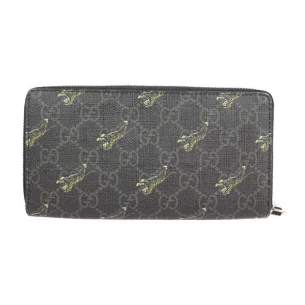 2216013008097 3 GUCCI GG Supreme Long Wallet PVC Dark Gray Black