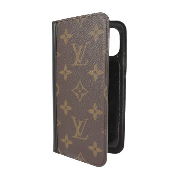 2216013008128 2 Louis Vuitton Iphone 11 Folio Monogram Canvas Mobile Case Brown