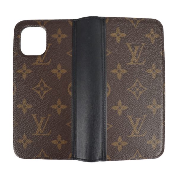 2216013008128 4 Louis Vuitton Iphone 11 Folio Monogram Canvas Mobile Case Brown