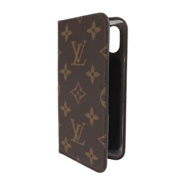 2216013008129 2 Louis Vuitton Iphonex Iphonexs Folio Monogram Canvas Mobile Case Brown