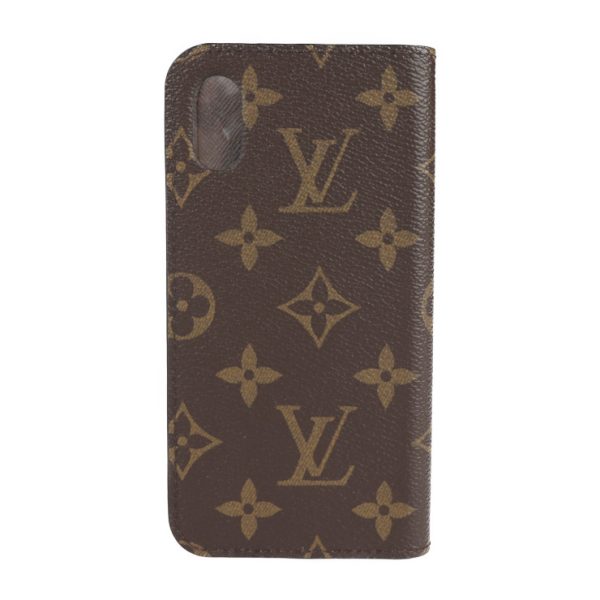 2216013008129 3 Louis Vuitton Iphonex Iphonexs Folio Monogram Canvas Mobile Case Brown