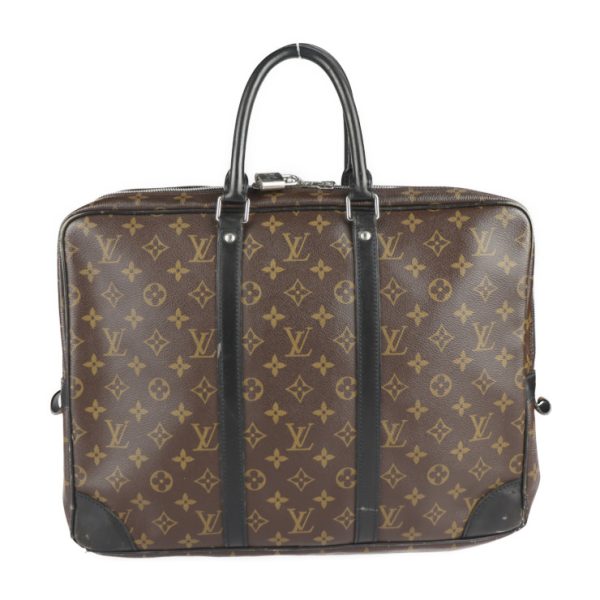 2217013007133 1 Louis Vuitton Porte De Cumin Monogram Macassar Business Bag Brown