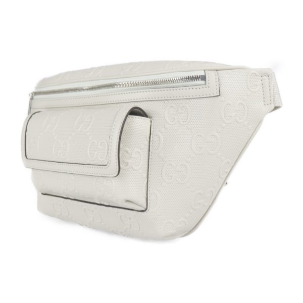 2217023007172 2 GUCCI GG Embossed Waist Bag Leather White