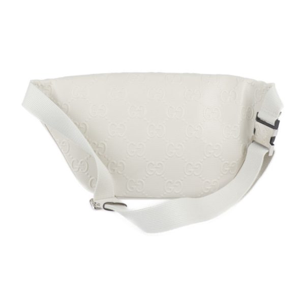 2217023007172 3 GUCCI GG Embossed Waist Bag Leather White