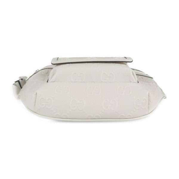 2217023007172 4 GUCCI GG Embossed Waist Bag Leather White