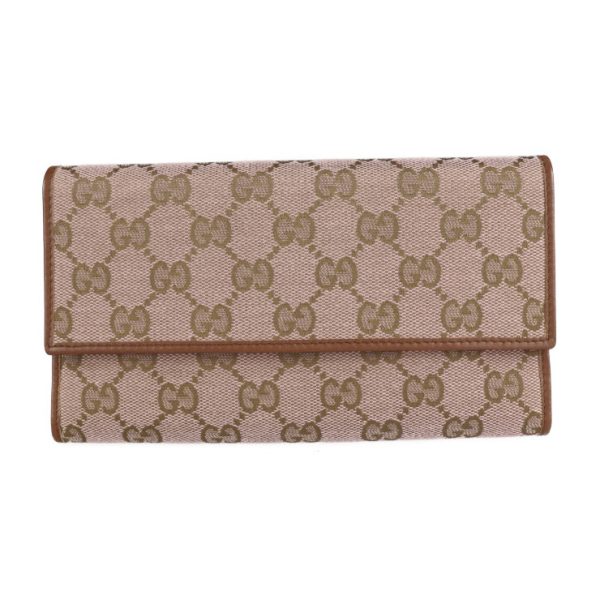 2217073008085 1 GUCCI Tri fold Wallet GG Canvas Pink Brown