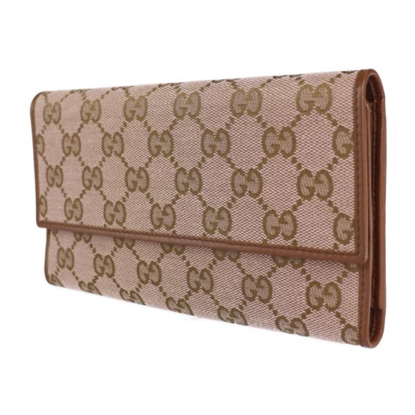 2217073008085 2 GUCCI Tri fold Wallet GG Canvas Pink Brown