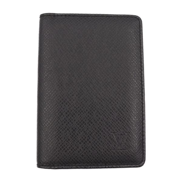 2218093008100 1 Louis Vuitton Card Case Taiga Ardoise Black