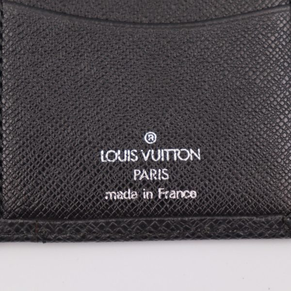 2218093008100 6 Louis Vuitton Card Case Taiga Ardoise Black