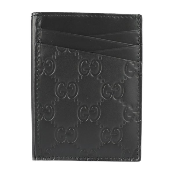 2219093007109 1 GUCCI Guccisima Card Case Leather Black