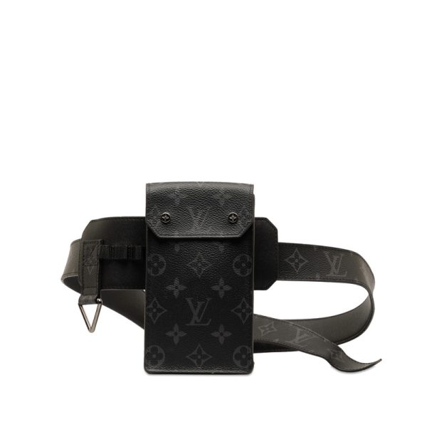 222 43973 1 Louis Vuitton Monogram Eclipse Suntulle Utility Waist Body Bag Gray