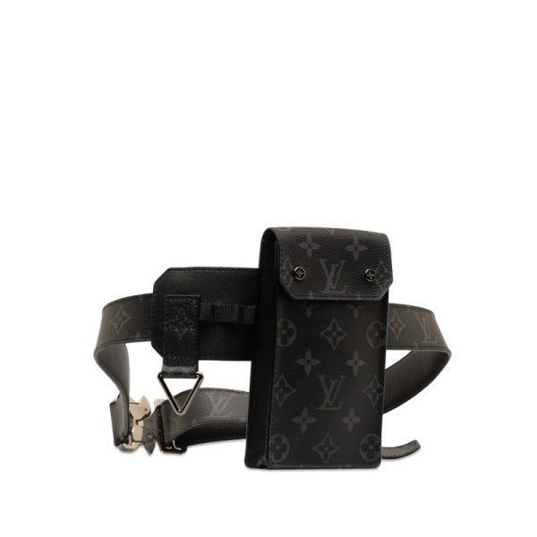 222 43973 2 Louis Vuitton Monogram Eclipse Suntulle Utility Waist Body Bag Gray