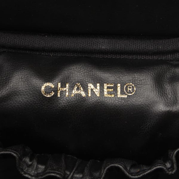 222 45351 7 CHANEL Cocomark Vanity Bag Cosmetic Pouch Black Caviar Skin