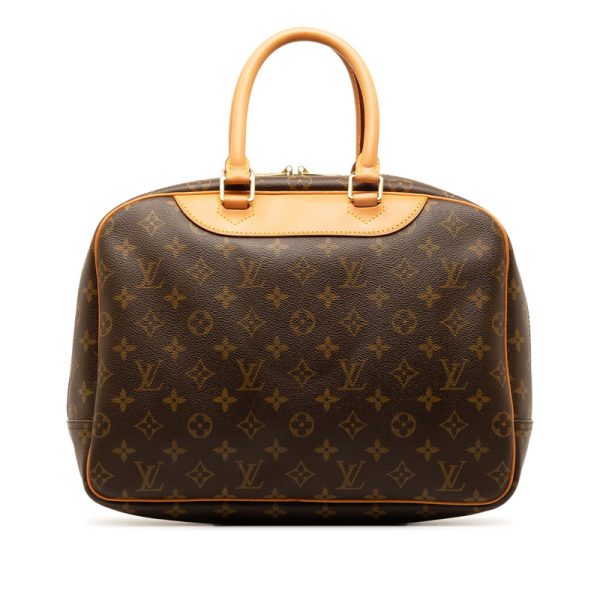 222 47563 3 Louis Vuitton Monogram Deauville Handbag M47270 Brown PVC Leather