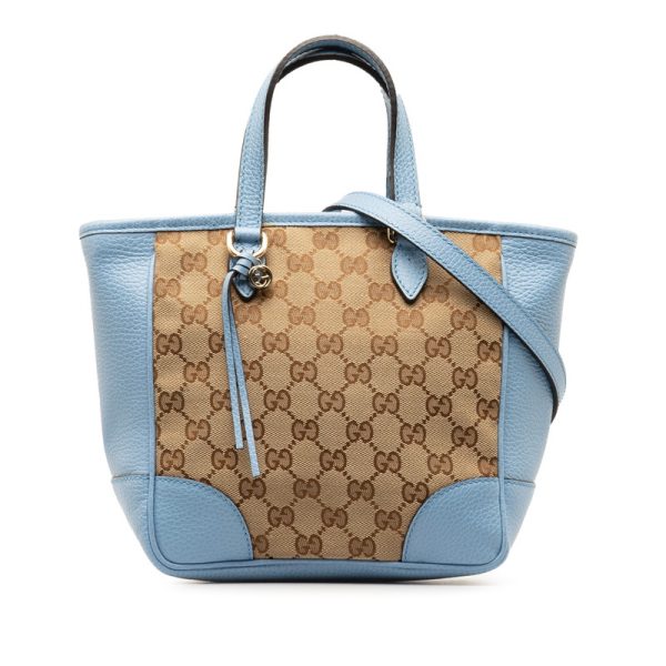 222 47566 2 Gucci GG Canvas Handbag Shoulder Bag 2way Blue