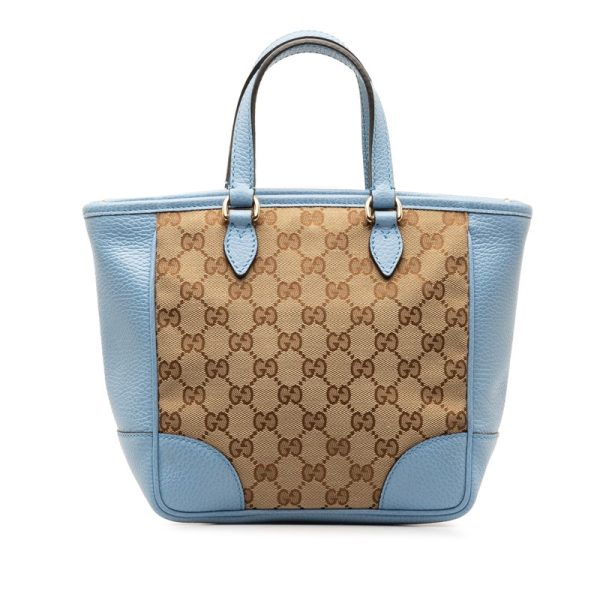 222 47566 4 Gucci GG Canvas Handbag Shoulder Bag 2way Blue