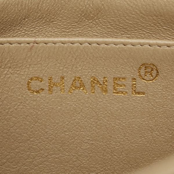 222 50381 8 CHANEL Mademoiselle Chain Shoulder Bag Beige Leather